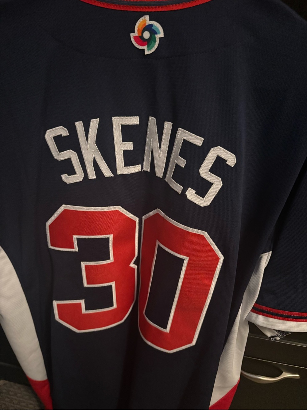 Paul Skenes WBC jersey. Navy blue. Medium.